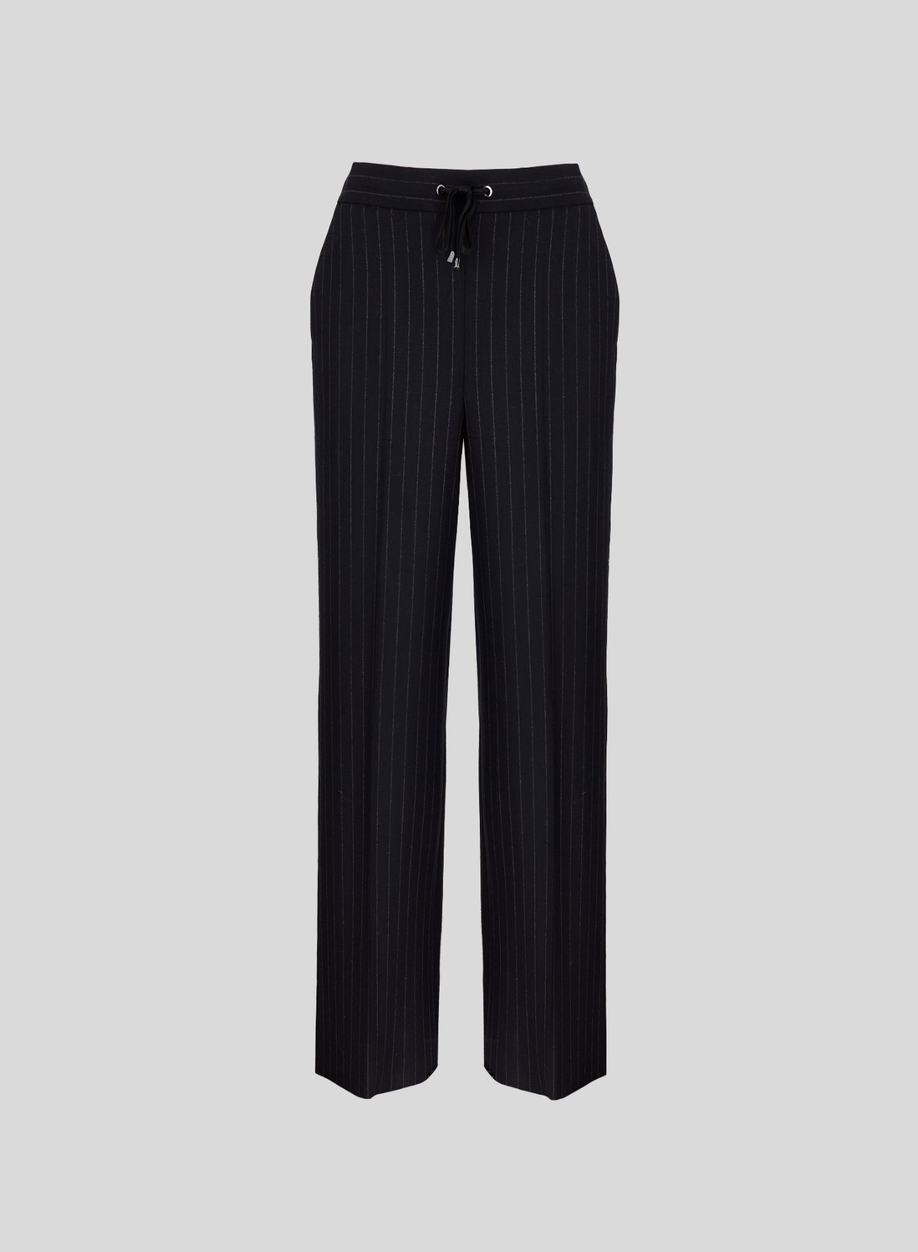 PINSTRIPE WOOL DRAWSTRING TROUSERS