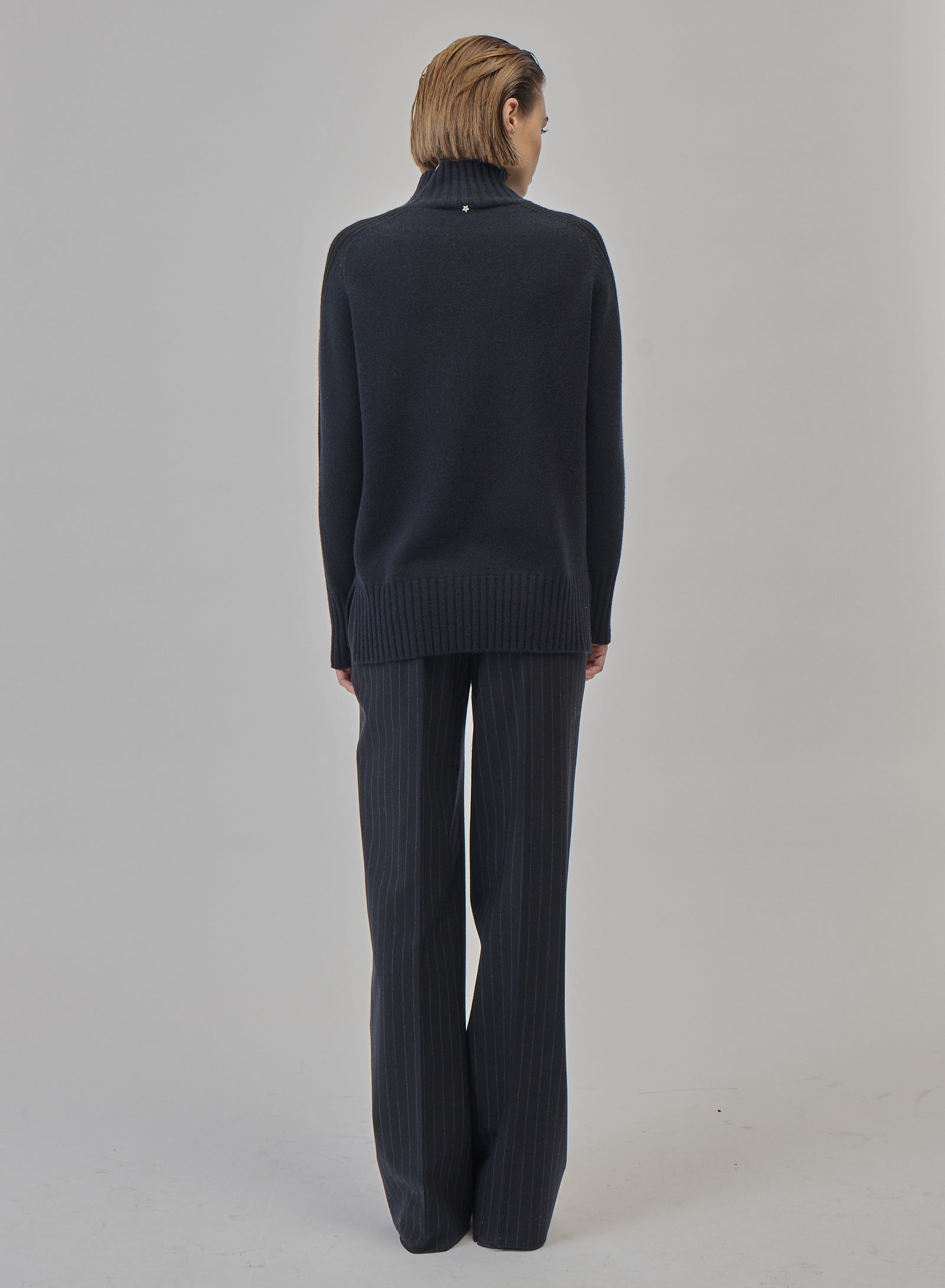 PINSTRIPE WOOL DRAWSTRING TROUSERS