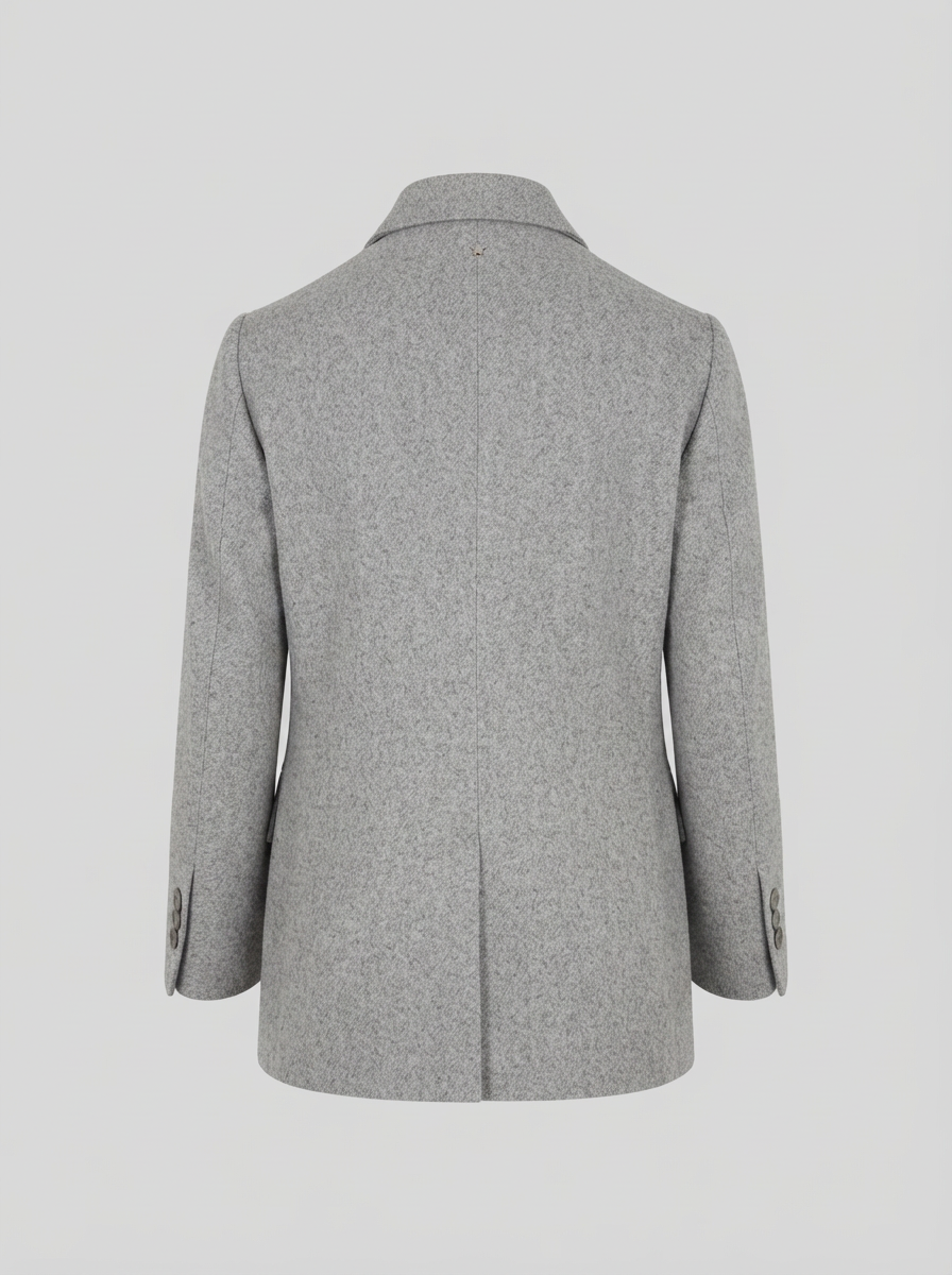 DOUBLE-BREASTED WOOL AND CASHMERE FLANNEL JACKET