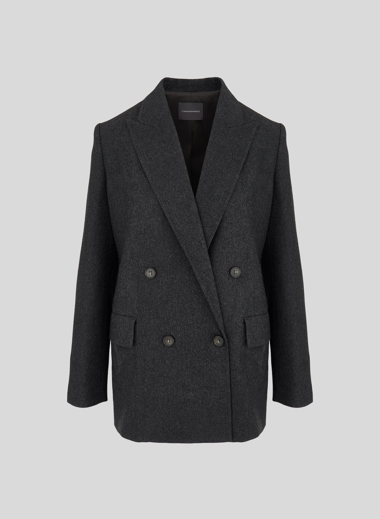 GIACCA DOPPIOPETTO IN FLANELLA DI LANA E CASHMERE