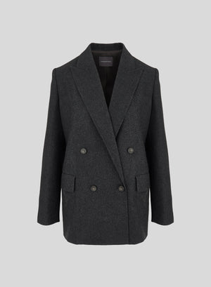 GIACCA DOPPIOPETTO IN FLANELLA DI LANA E CASHMERE