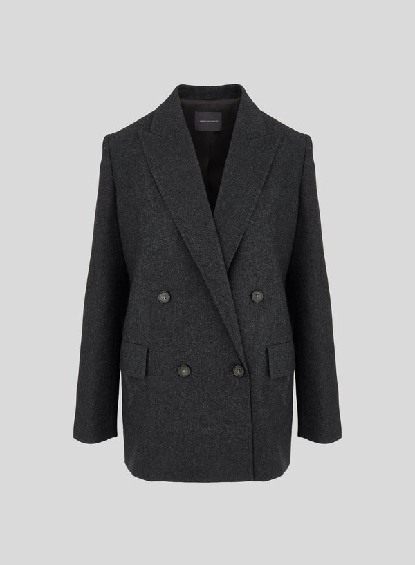 GIACCA DOPPIOPETTO IN FLANELLA DI LANA E CASHMERE