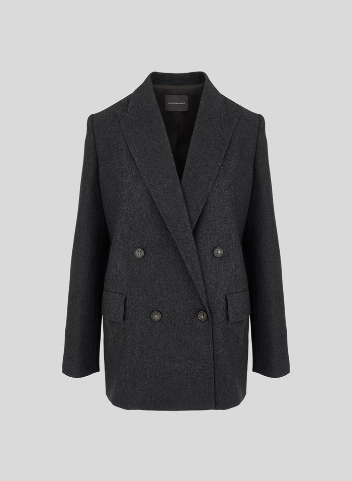GIACCA DOPPIOPETTO IN FLANELLA DI LANA E CASHMERE