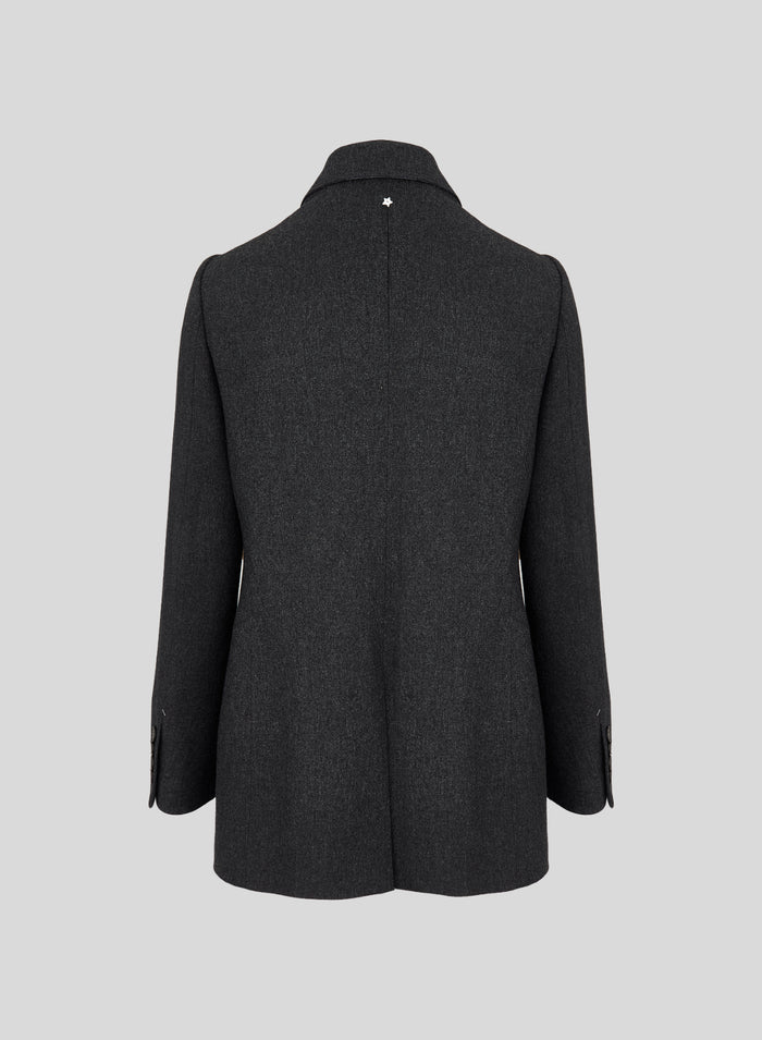 GIACCA DOPPIOPETTO IN FLANELLA DI LANA E CASHMERE