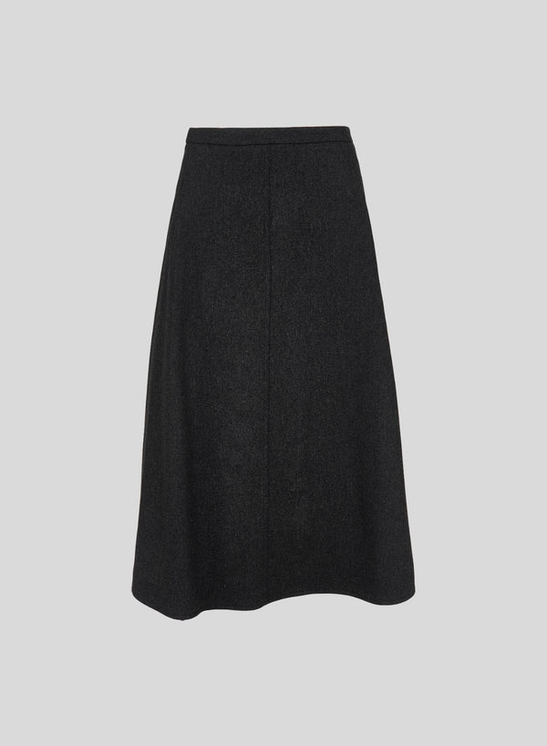 WOOL AND CASHMERE FLANNEL MIDI SKIRT
