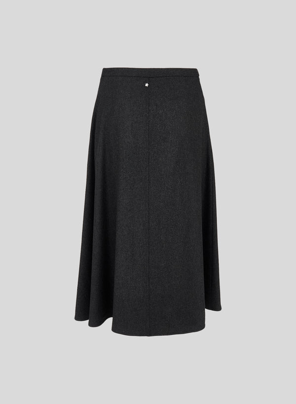 WOOL AND CASHMERE FLANNEL MIDI SKIRT