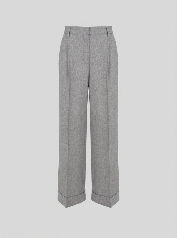 PANTALONI SARTORIALI IN FLANELLA DI LANA E CASHMERE