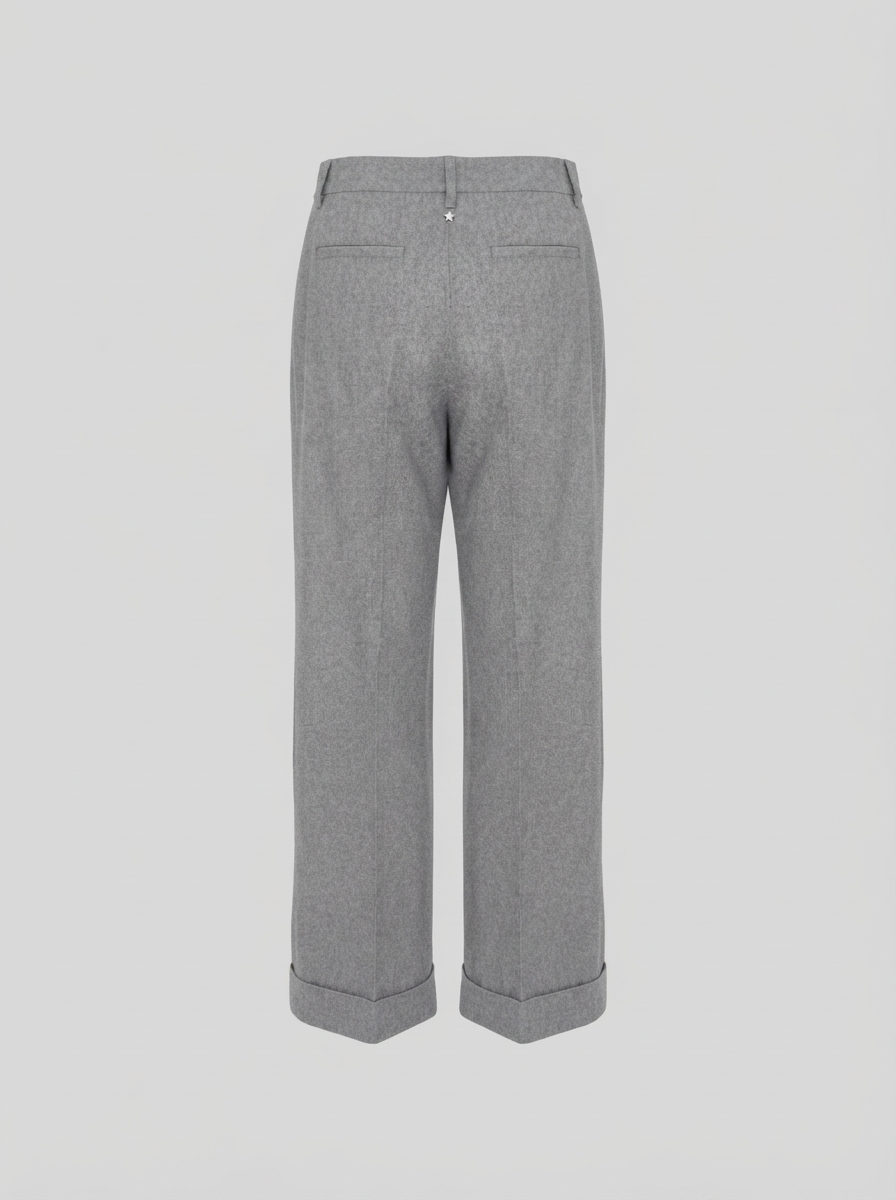 PANTALONI SARTORIALI IN FLANELLA DI LANA E CASHMERE