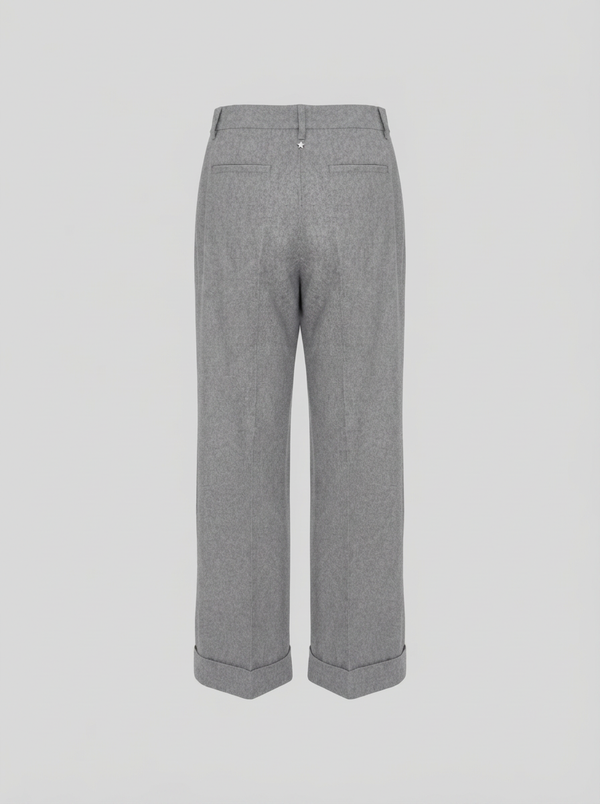PANTALONI SARTORIALI IN FLANELLA DI LANA E CASHMERE