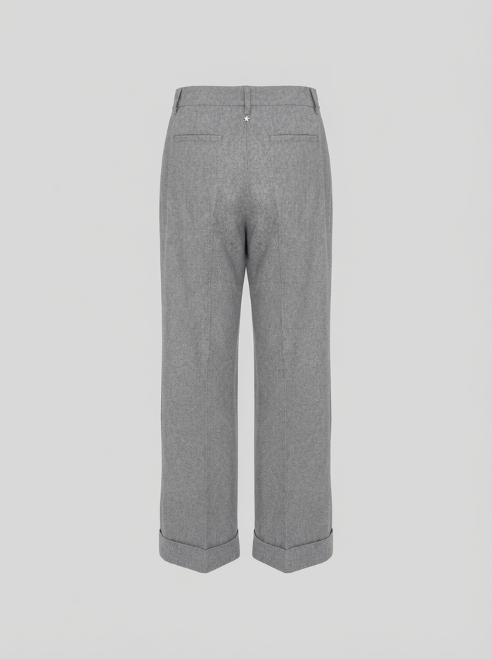 PANTALONI SARTORIALI IN FLANELLA DI LANA E CASHMERE