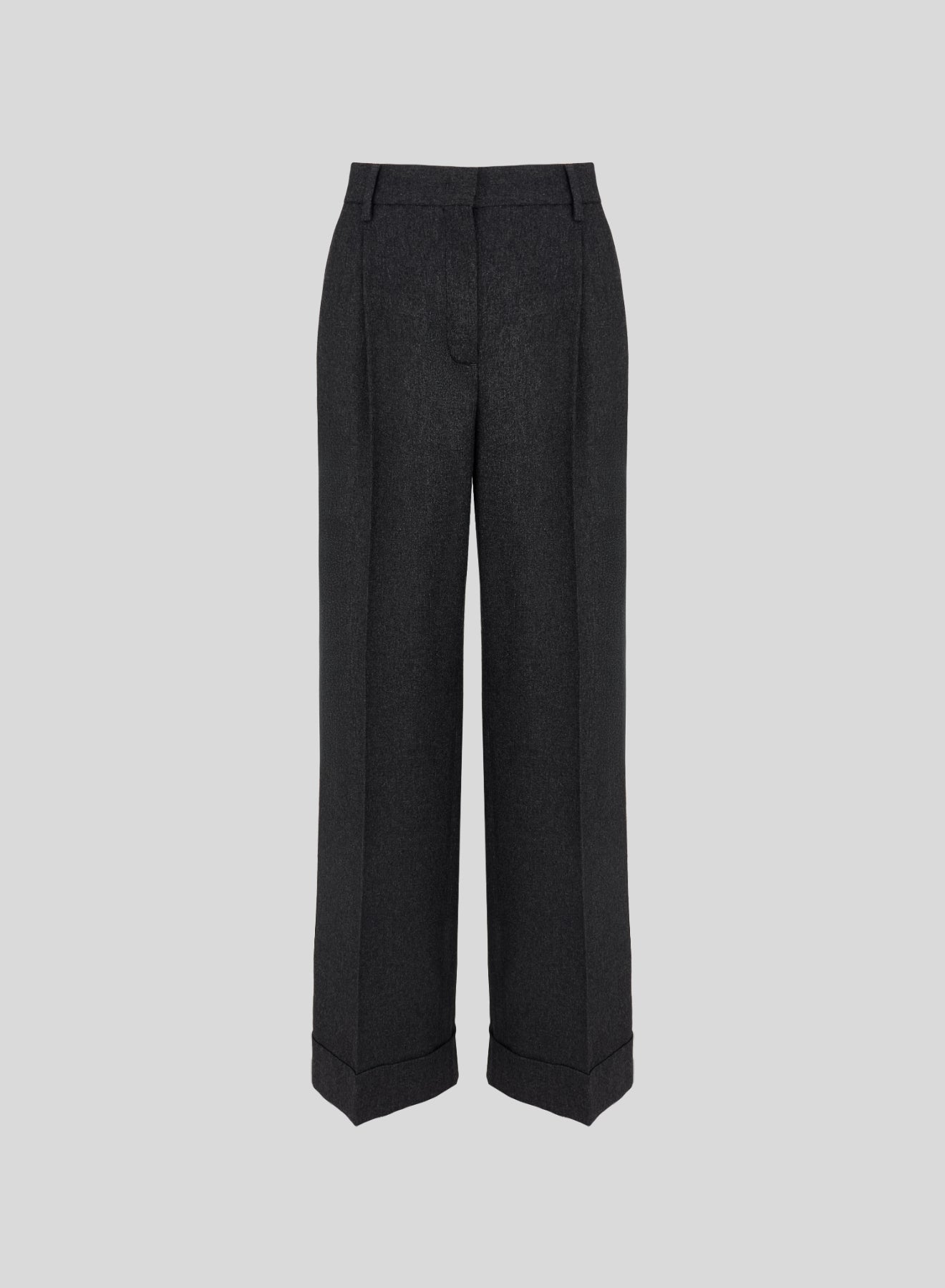 PANTALONI SARTORIALI IN FLANELLA DI LANA E CASHMERE
