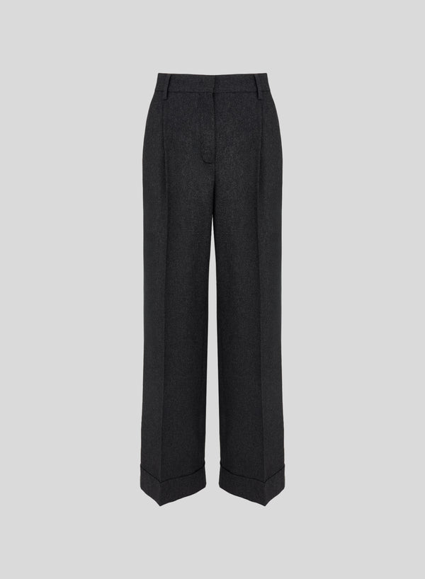 PANTALONI SARTORIALI IN FLANELLA DI LANA E CASHMERE