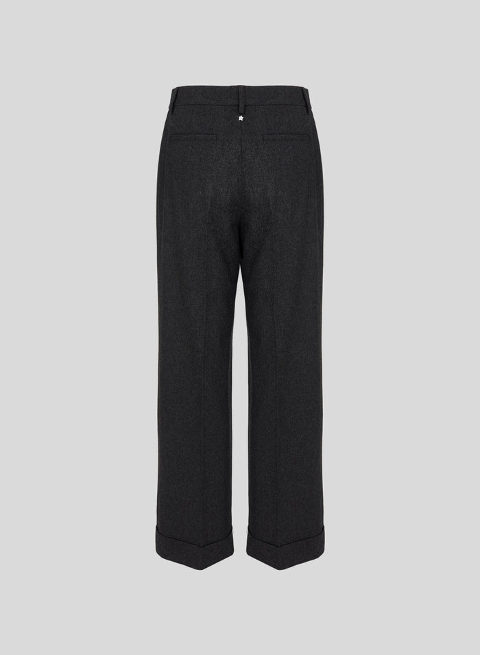 PANTALONI SARTORIALI IN FLANELLA DI LANA E CASHMERE