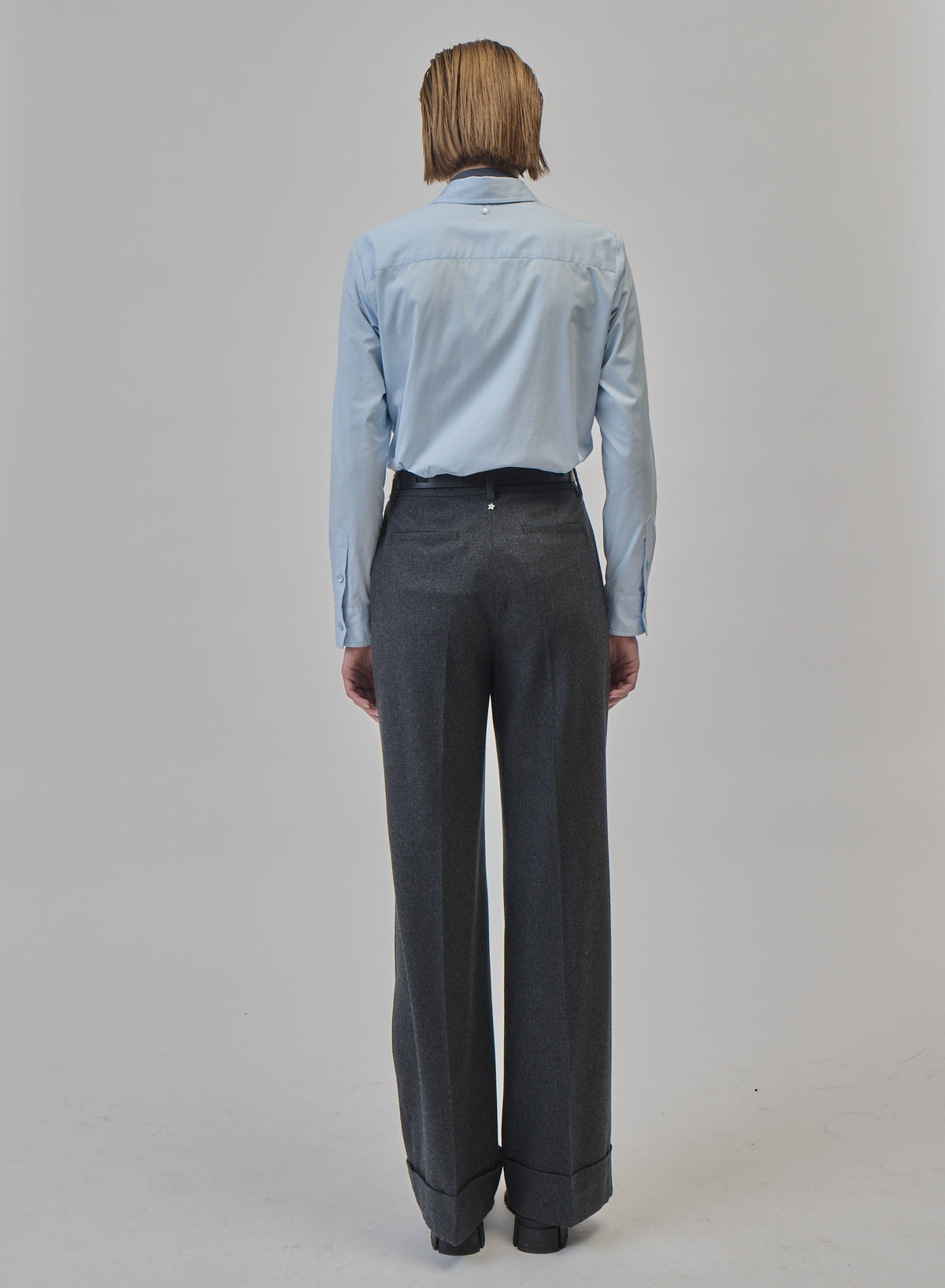 PANTALONI SARTORIALI IN FLANELLA DI LANA E CASHMERE