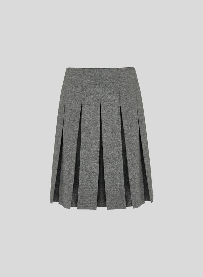 GONNA MIDI A PIEGHE IN FLANELLA STRETCH
