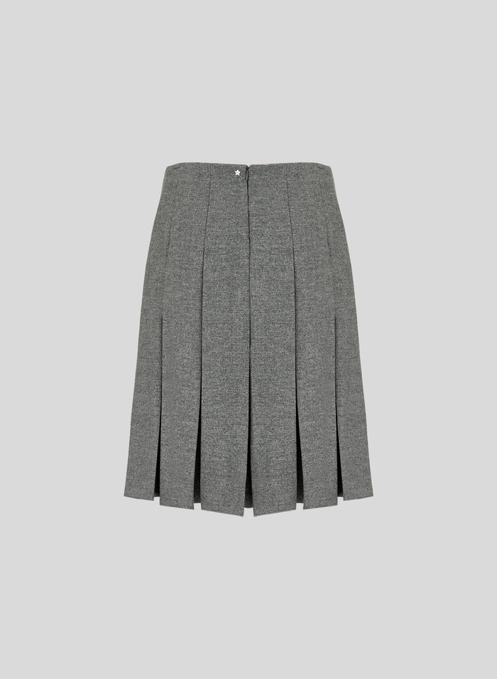 GONNA MIDI A PIEGHE IN FLANELLA STRETCH