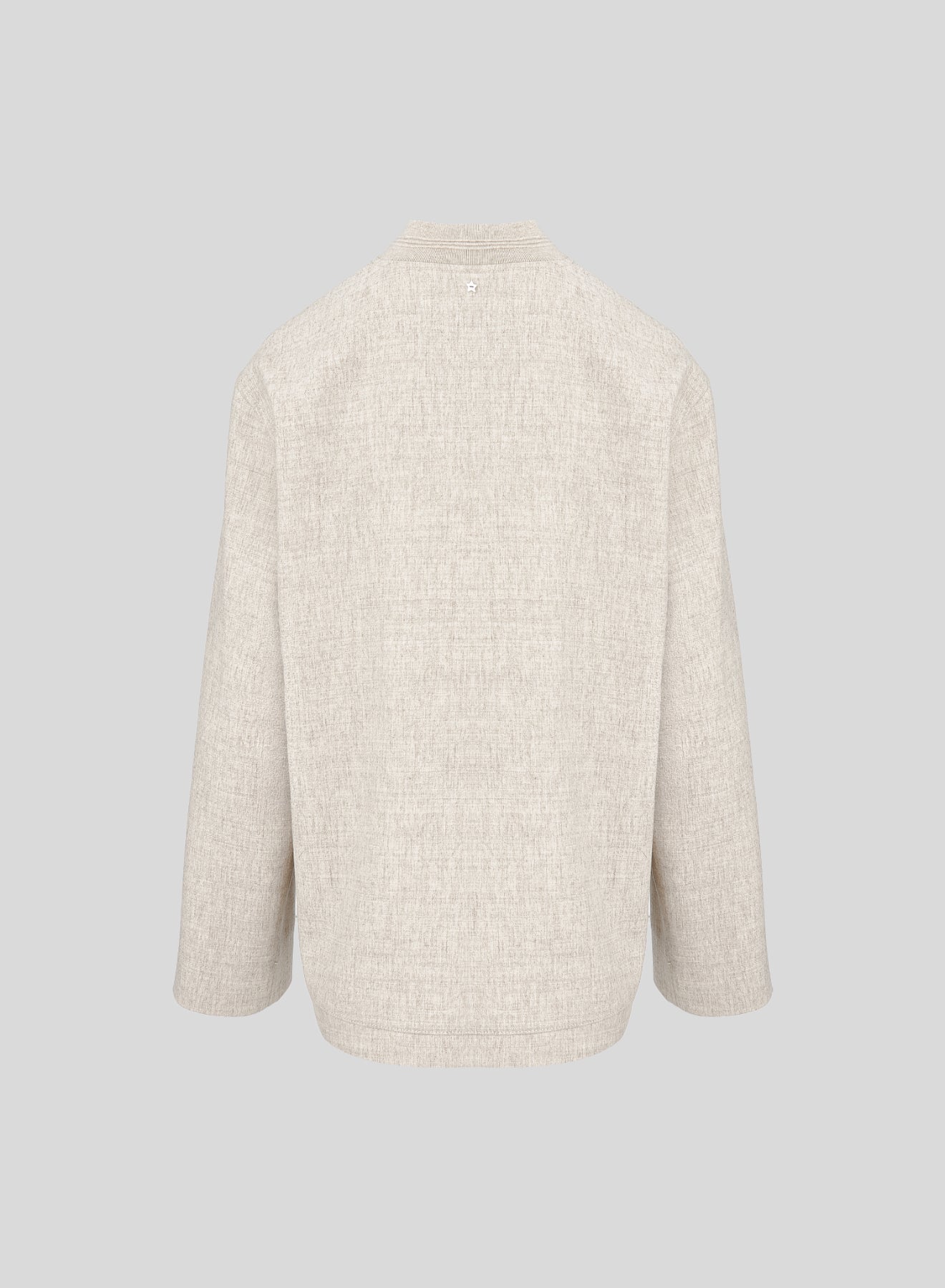 STRETCH FLANNEL BOMBER JACKET WITH TOPSTITCHING