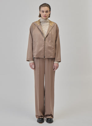 TAILORED WOOL SATIN TROUSERS
