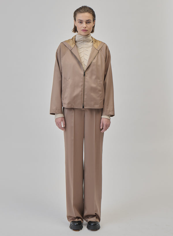 PANTALONI SARTORIALI IN RASO DI LANA
