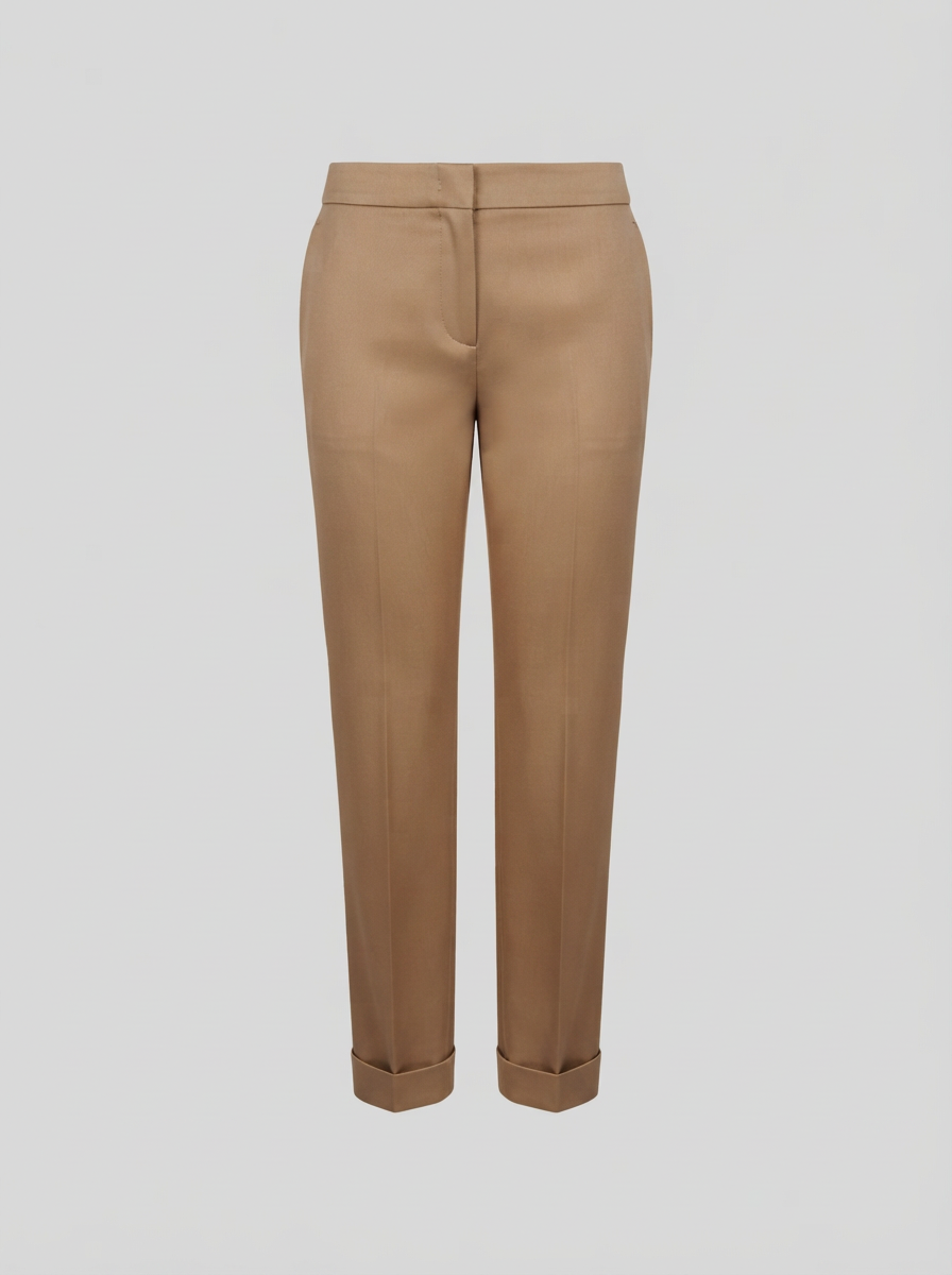 PANTALONI A SIGARETTA IN RASO DI LANA