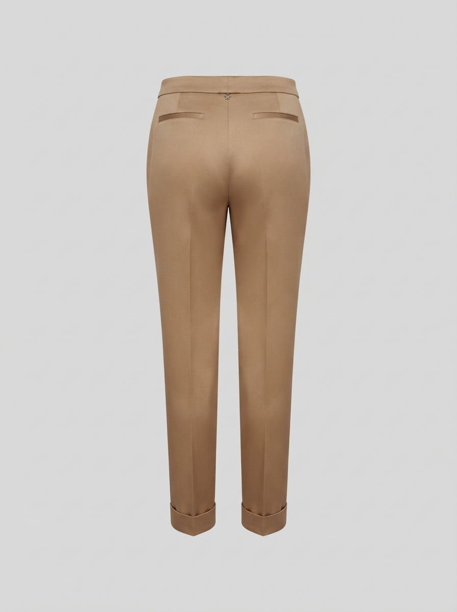 PANTALONI A SIGARETTA IN RASO DI LANA