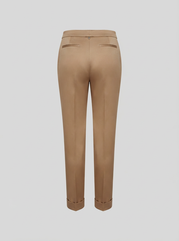 PANTALONI A SIGARETTA IN RASO DI LANA