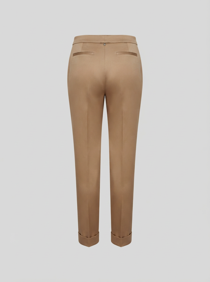 PANTALONI A SIGARETTA IN RASO DI LANA
