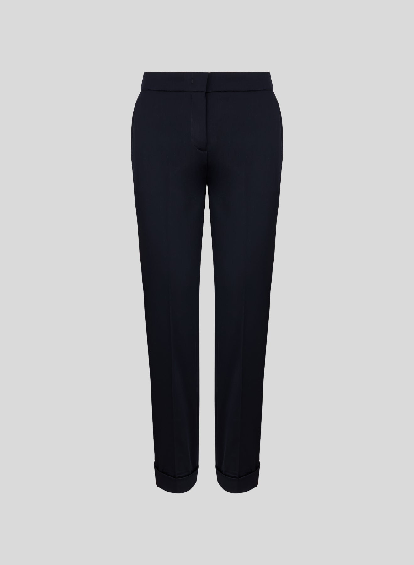 PANTALONI A SIGARETTA IN RASO DI LANA
