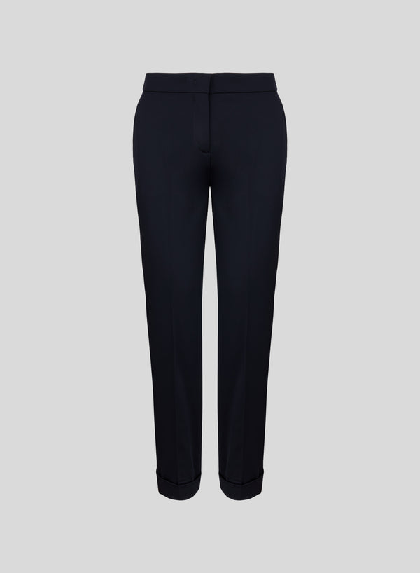 PANTALONI A SIGARETTA IN RASO DI LANA