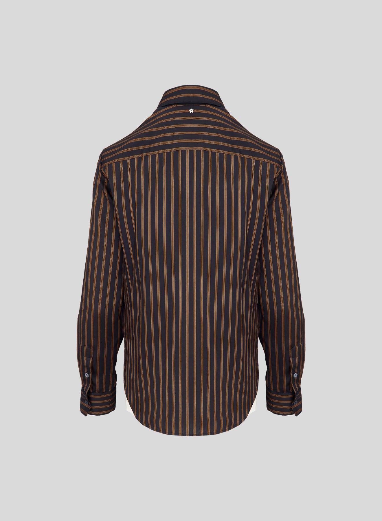 CAMICIA CLASSICA A RIGHE IN LANA, VISCOSA E SETA