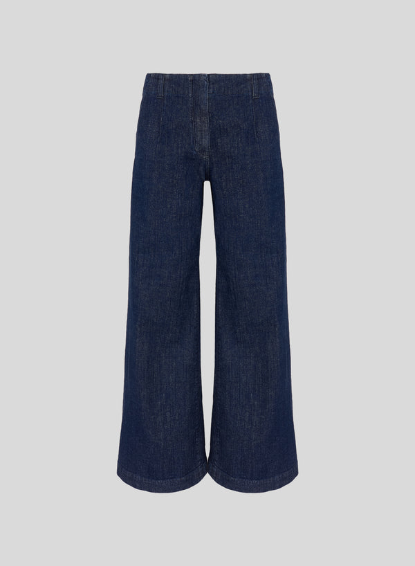 JEANS A VITA ALTA CON GAMBA LARGA
