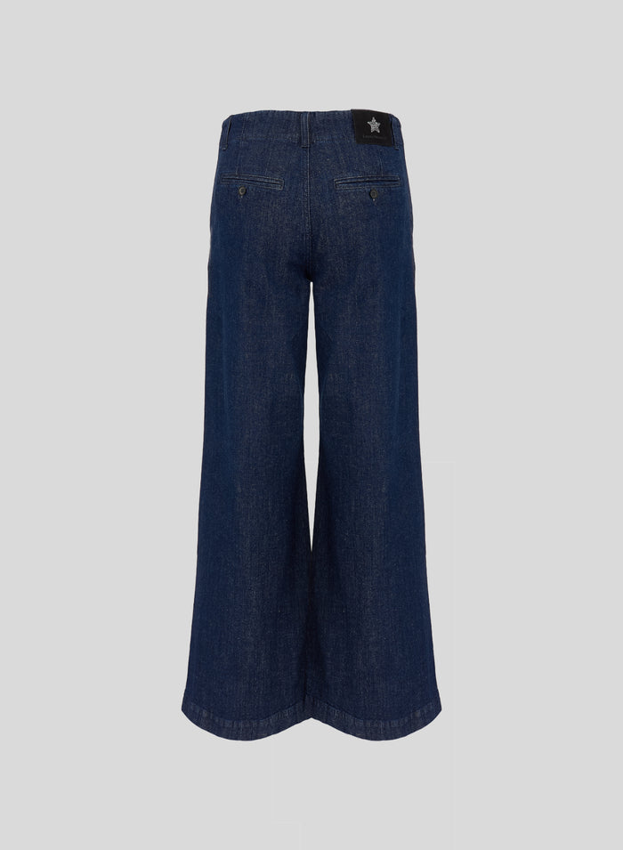 JEANS A VITA ALTA CON GAMBA LARGA