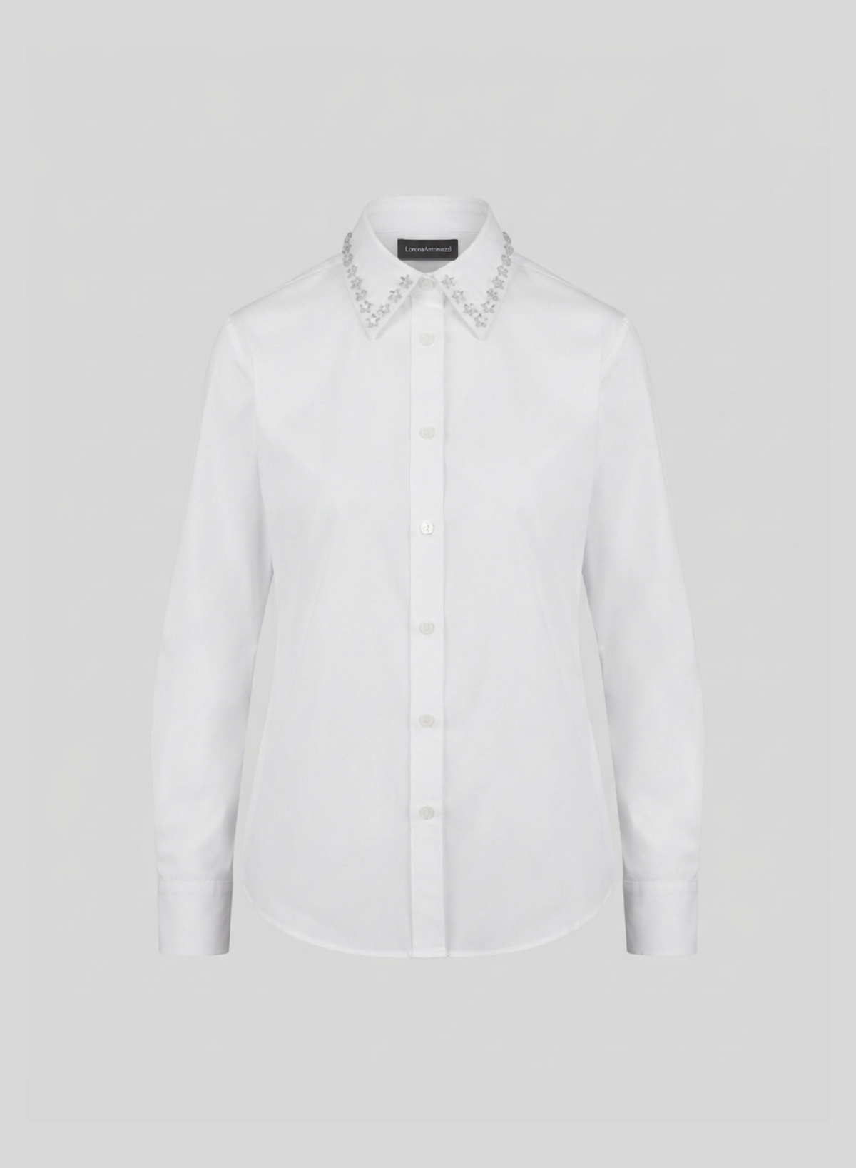 CAMICIA CLASSICA IN POPELINE CON BORCHIE A STELLA