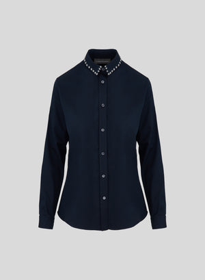 CLASSIC POPLIN SHIRT WITH STAR STUDS