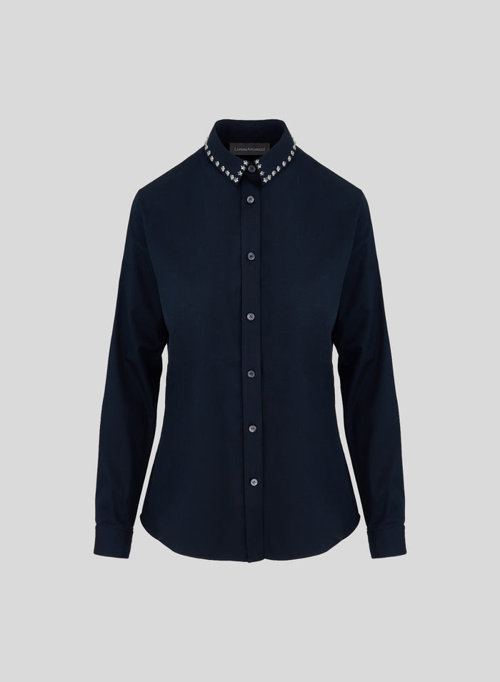 CLASSIC POPLIN SHIRT WITH STAR STUDS
