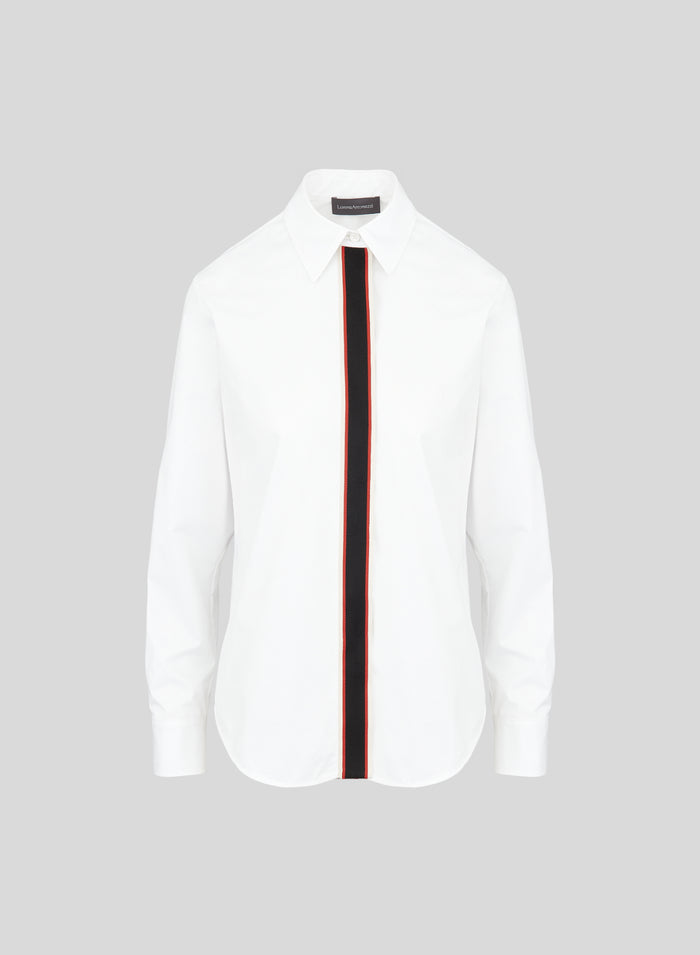 CLASSIC POPLIN SHIRT WITH CONTRAST PLACKET