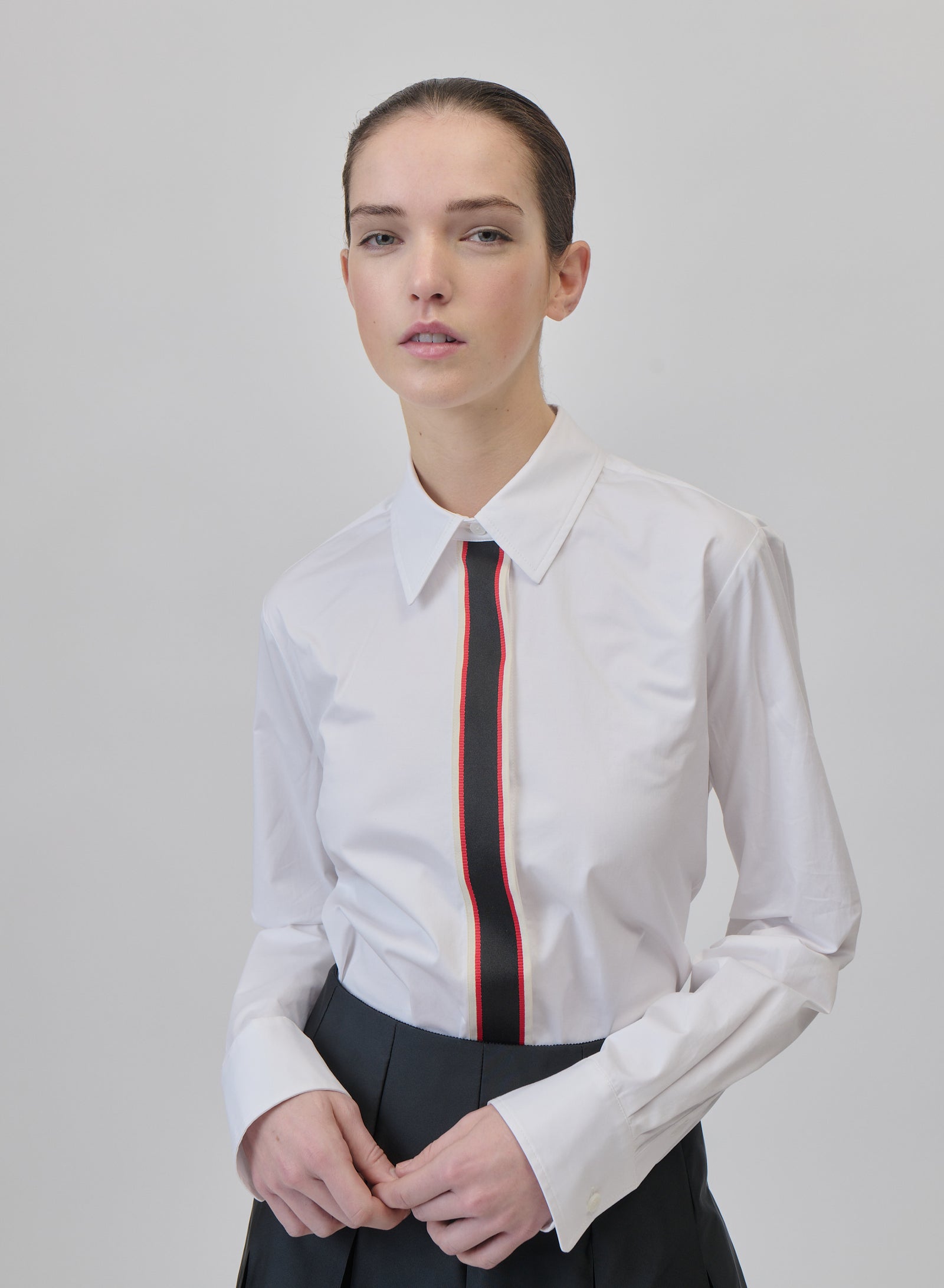 CLASSIC POPLIN SHIRT WITH CONTRAST PLACKET