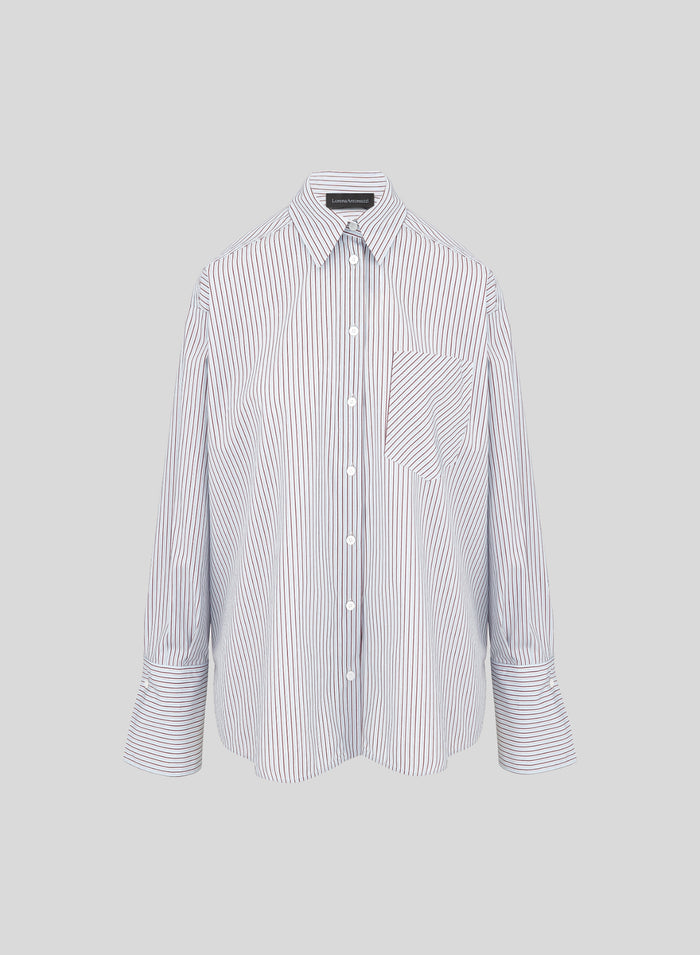 STRIPED COTTON BLEND SHIRT