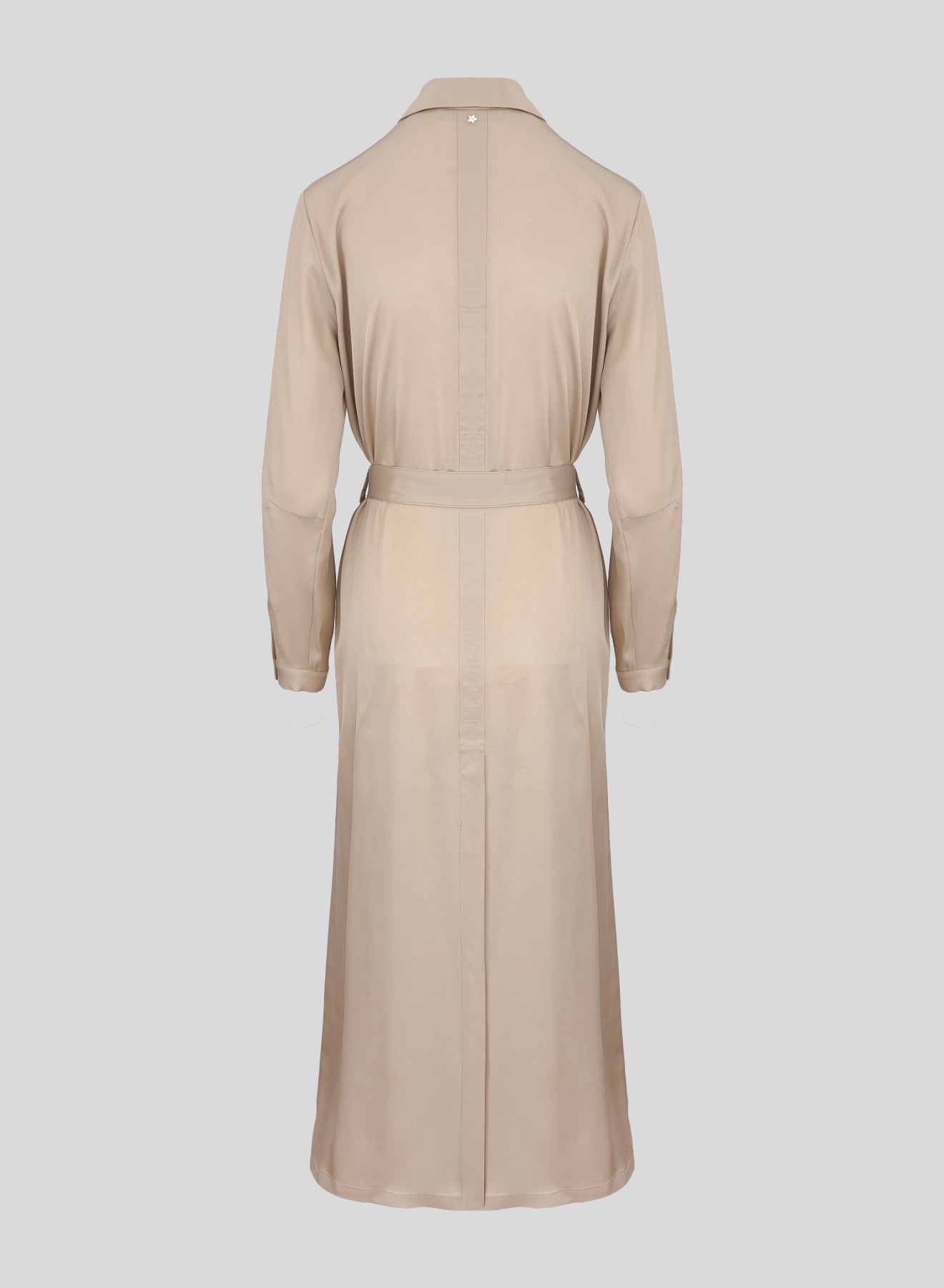 LONG SILK BLEND TWILL SHIRT DRESS
