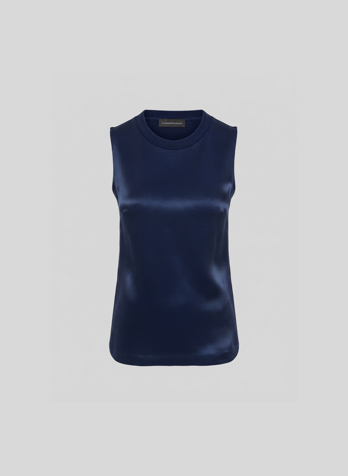 TOP IN TWILL DI MISTO SETA