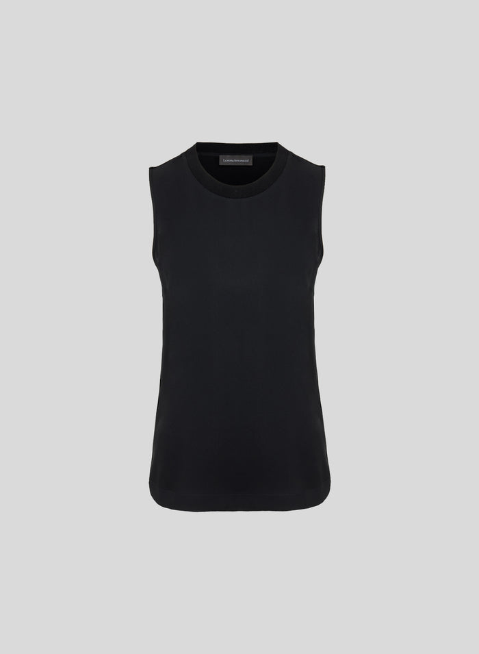 SILK BLEND TWILL TOP