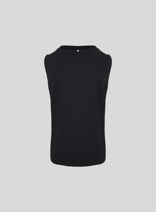 SILK BLEND TWILL TOP