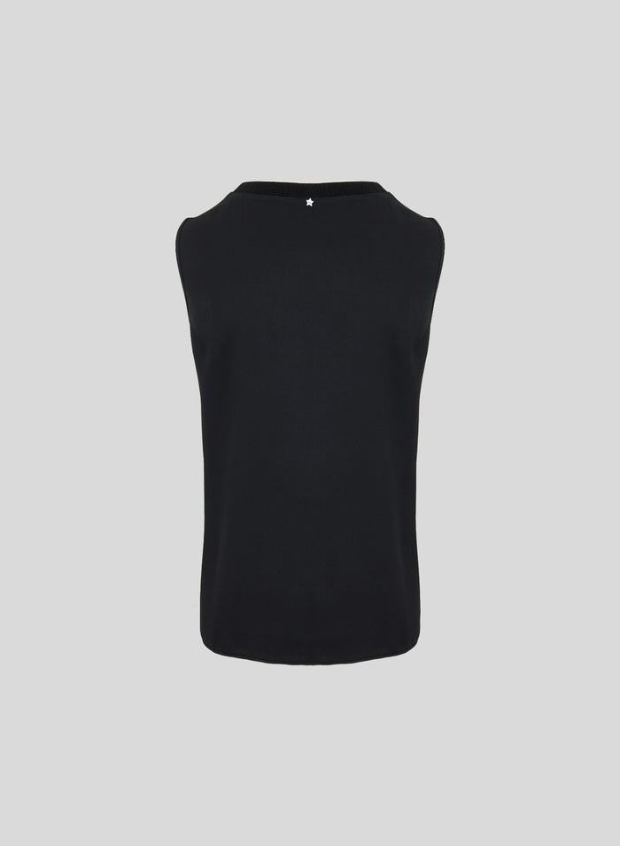 SILK BLEND TWILL TOP