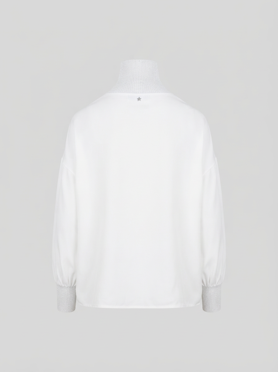 BLUSA IN TWILL DI MISTO SETA