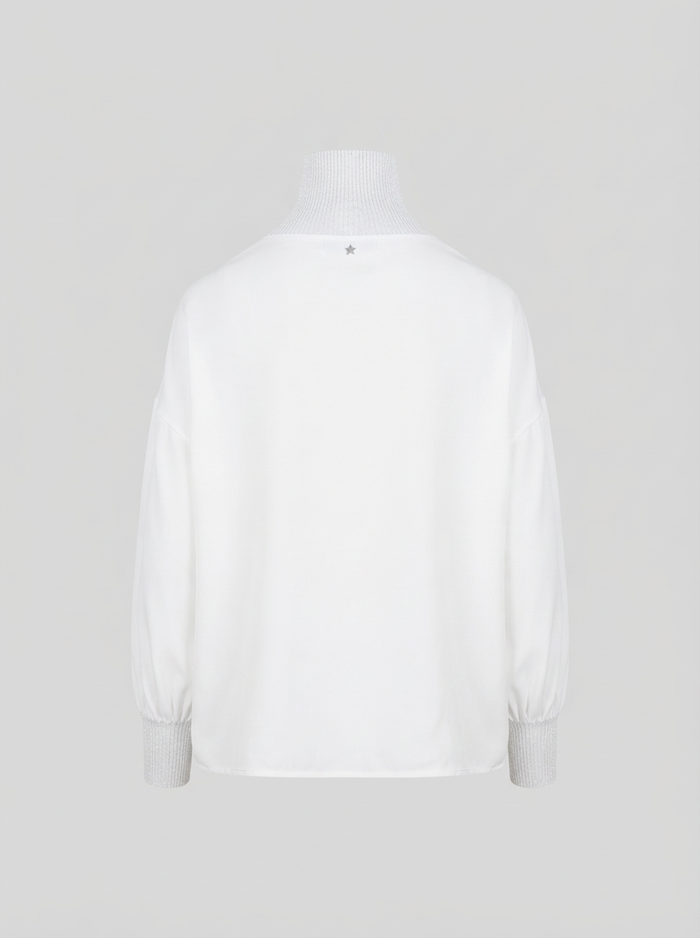BLUSA IN TWILL DI MISTO SETA