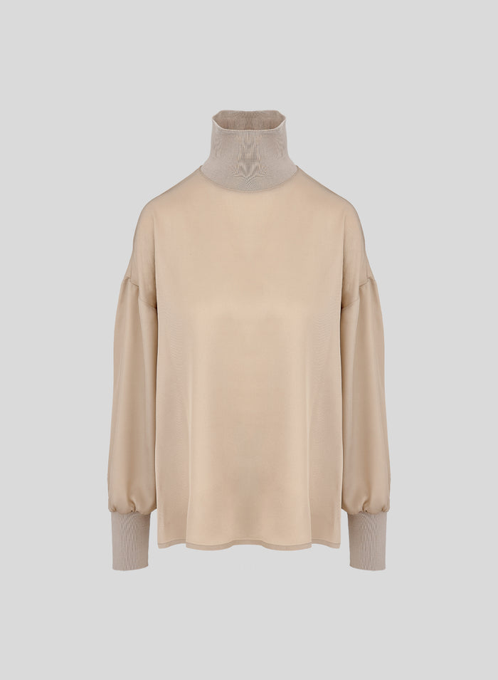 SILK BLEND TWILL BLOUSE