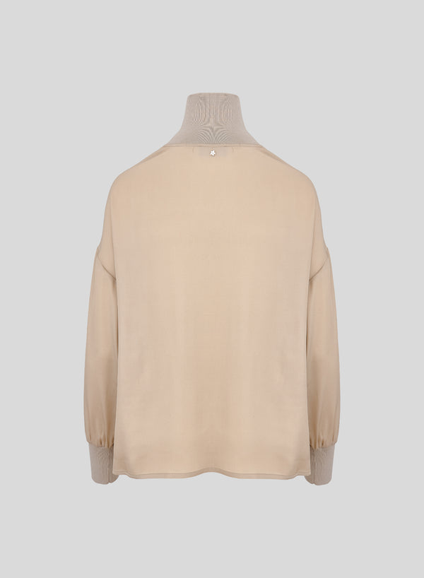 SILK BLEND TWILL BLOUSE