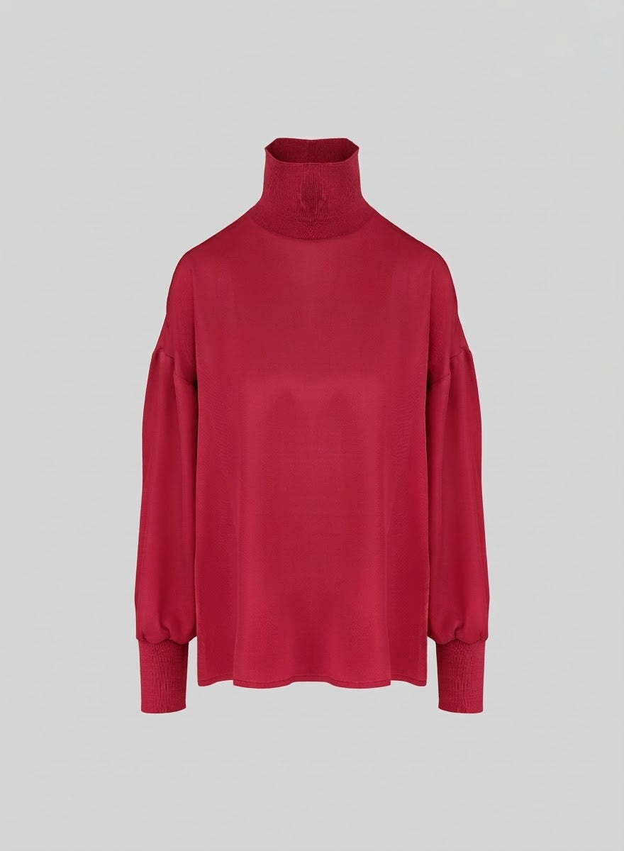BLUSA IN TWILL DI MISTO SETA