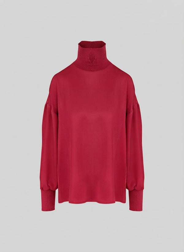 BLUSA IN TWILL DI MISTO SETA