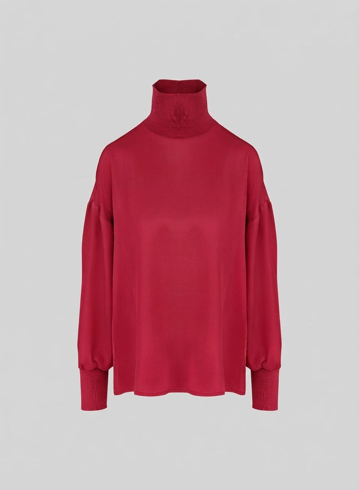 BLUSA IN TWILL DI MISTO SETA